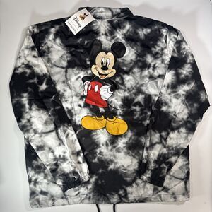 Disney x boohooMAN Size Medium Mickey Mouse Jacket Tie Dye Coaches Jacket Mens